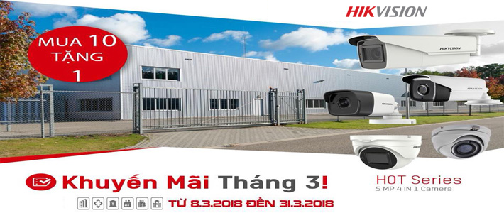 Khuyến mãi Mua 10 Tặng 1 Camera HIKVISION 5MP New Series Cực HOT